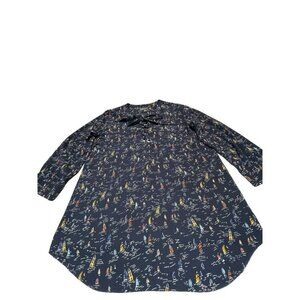 The Limited Dark Blue Sailboat Pattern Blouse